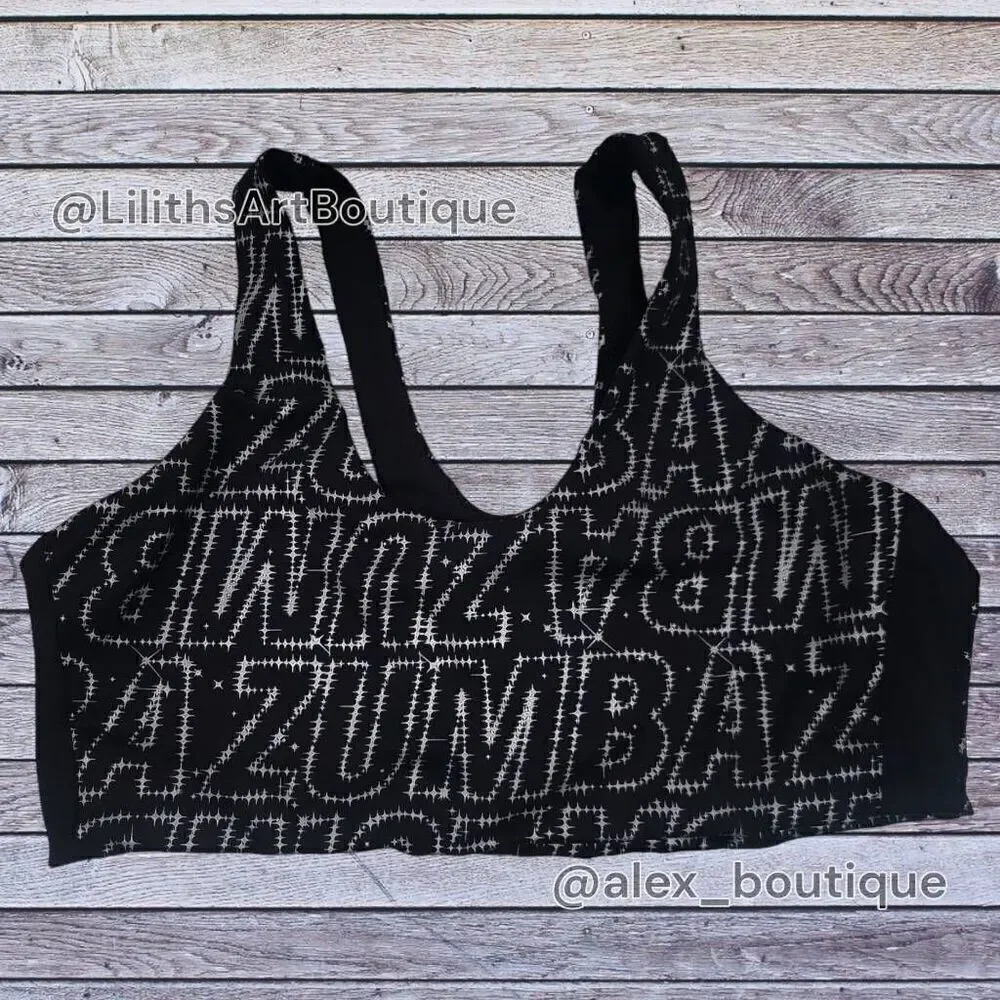 Zumba Dance Floor Sport Bra Bold Black NWOT Size M (G011)